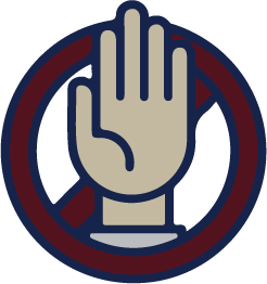 A hand indicating 