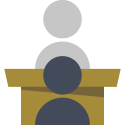 Image of two people in a court room