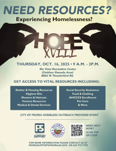 City of Peoria Homeless Outreach Provider Event (H.O.P.E. XVIII)